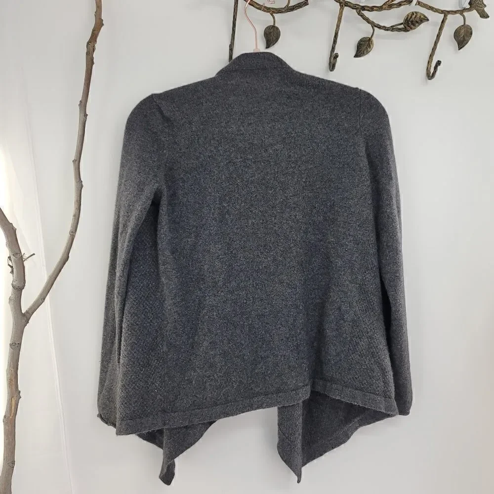 Kokun gray 100% cashmere open front cardigan